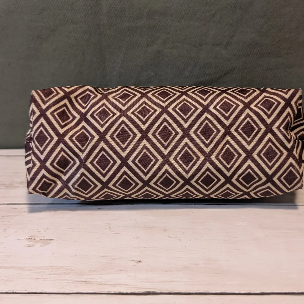 Vintage Estée Lauder Geometric Patterned Cosmetic Bag, Zippered Makeup Pouch - Picture 6 of 11
